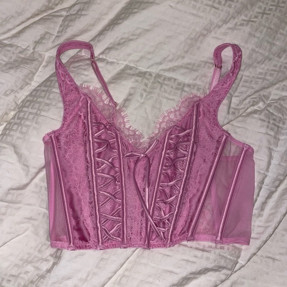 Victoria's Secret Pink Lace Corset Bra Top - Picture 2 of 4